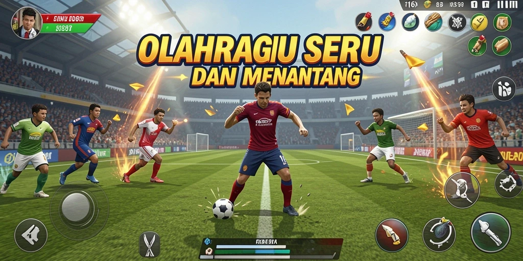 Tampilan gameplay olahraga yang seru dan kompetitif.