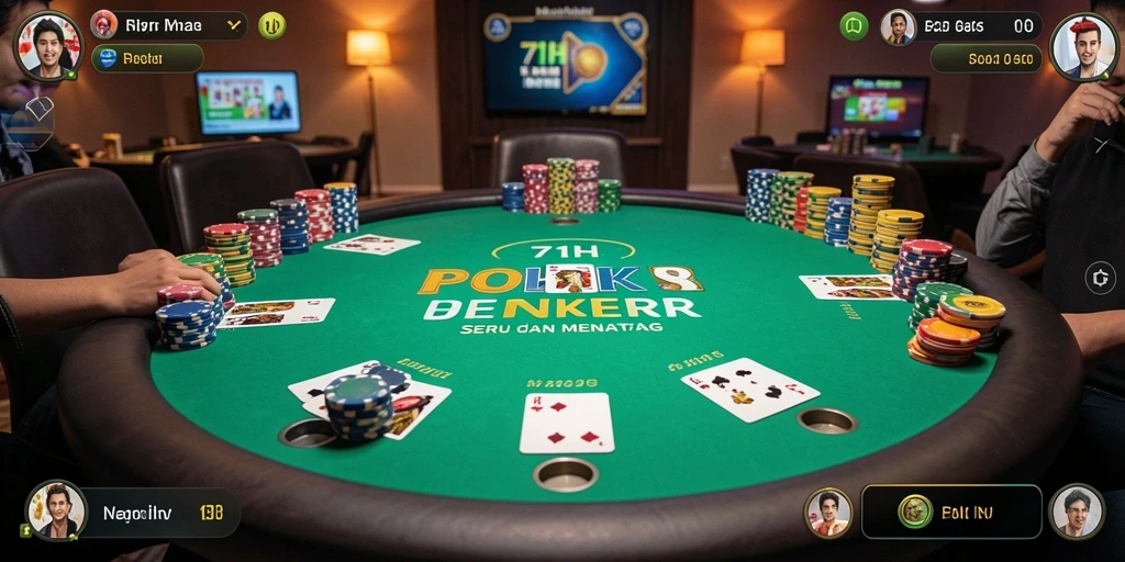 Tampilan gameplay Poker yang menegangkan dan menarik di 71H.