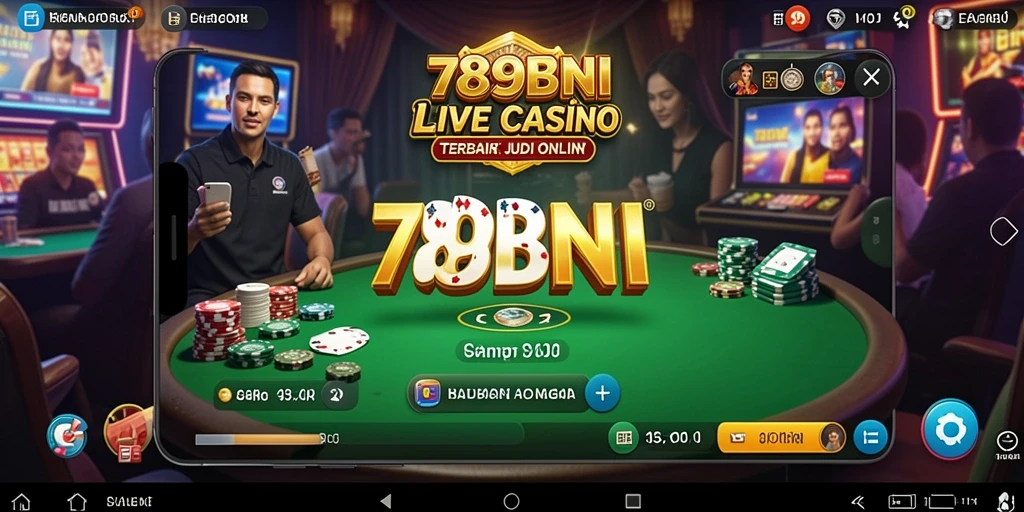 Screenshot gameplay Live Casino 789BNI yang menampilkan dealer dan pemain.