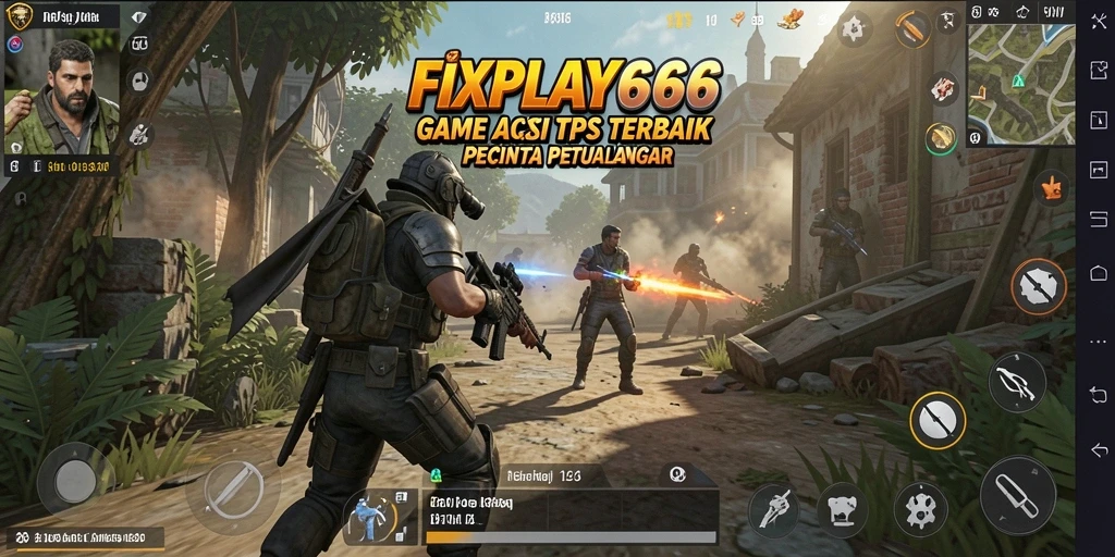 Tampilan gameplay FIXPLAY666 yang memukau di medan perang TPS.