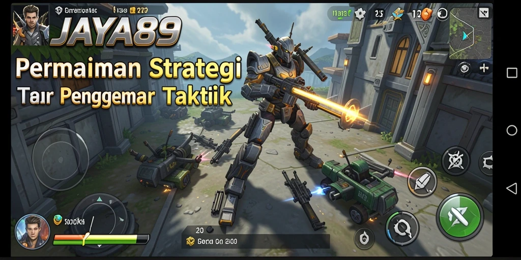 Tampilan gameplay dinamis dari JAYA89 menunjukkan pertempuran strategi yang mendebarkan.