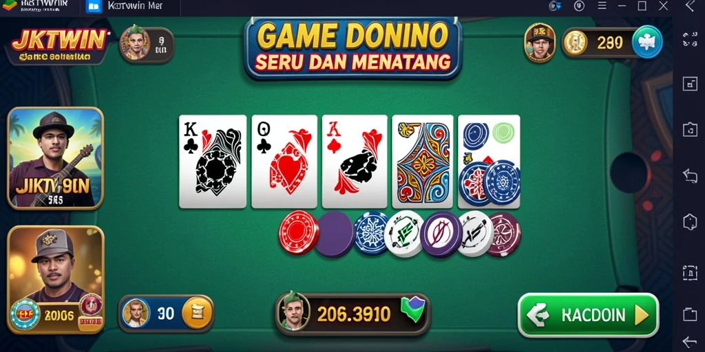 Tampilan gameplay interaktif dari JKTWIN dengan tema Domino.