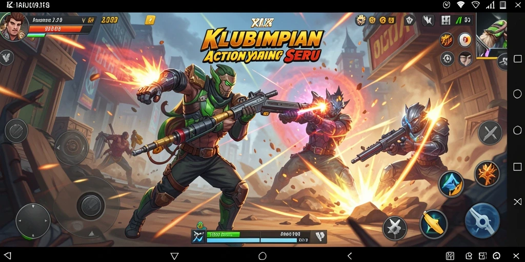 Screenshot dari gameplay action KLUBIMPIAN yang intens dan mendebarkan.