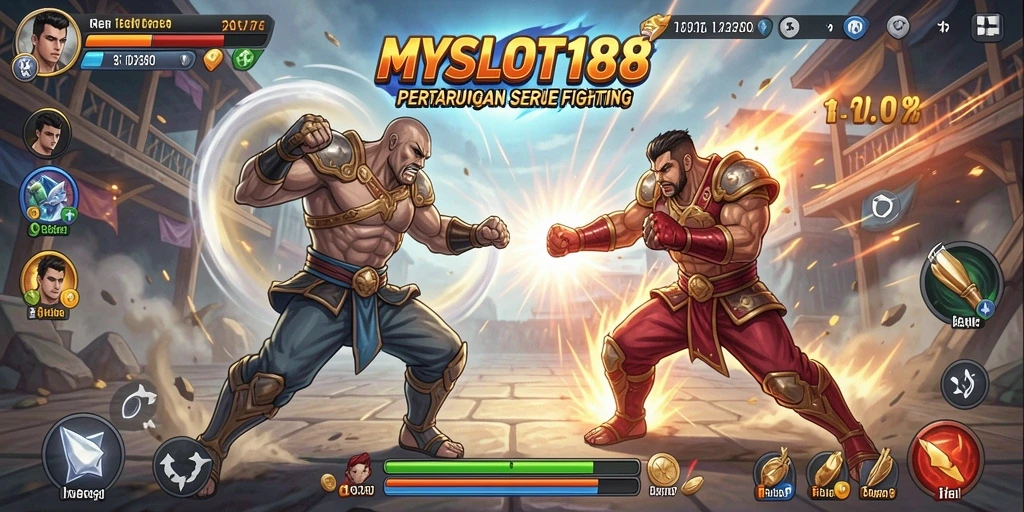 Gameplay seru MYSLOT188 dengan pertarungan epik.