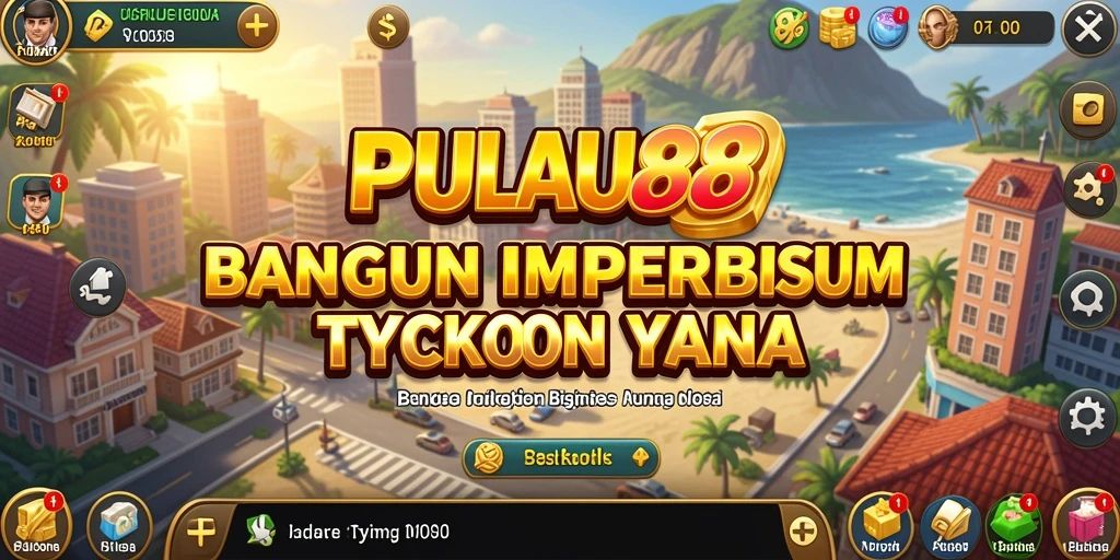 Tampilan permainan PULAU88 saat membangun pulau impian.