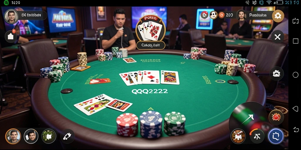 Tampilan gameplay poker yang seru di QQ222