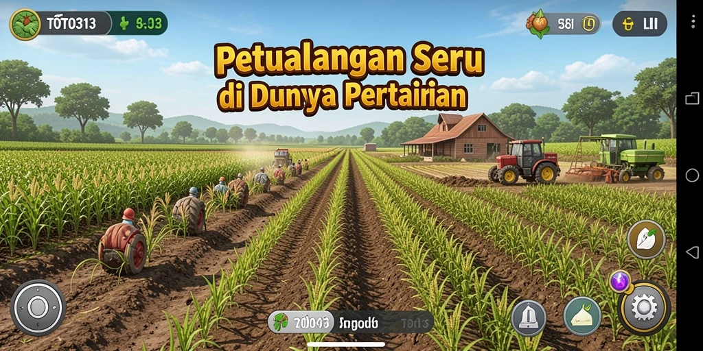 Screenshot gameplay TOTO313 menampilkan aktivitas pertanian yang seru.