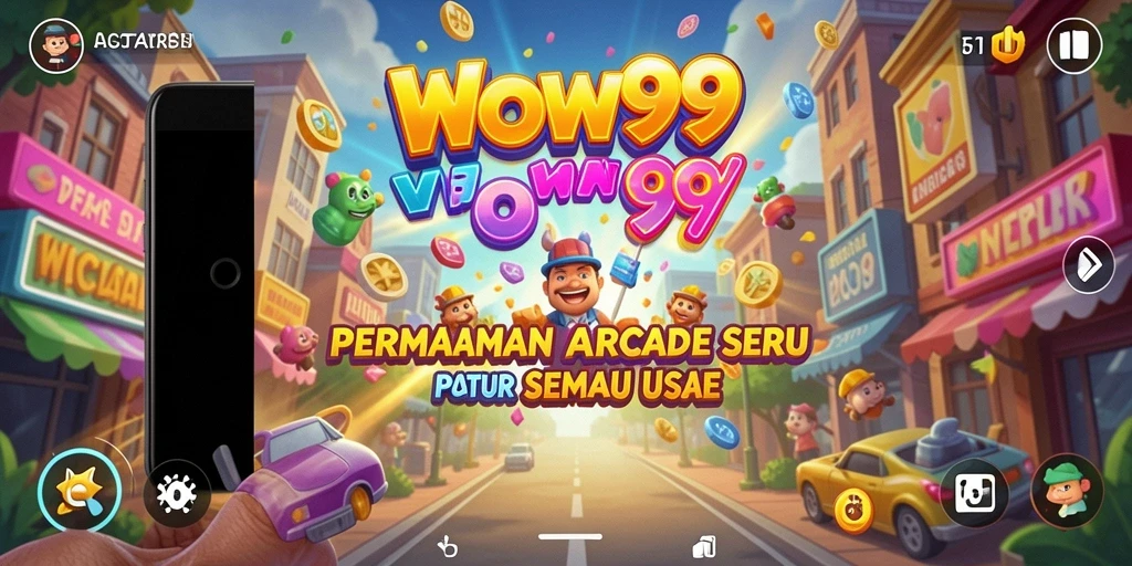 Tampilan gameplay menegangkan dalam permainan Arcade WOW99.